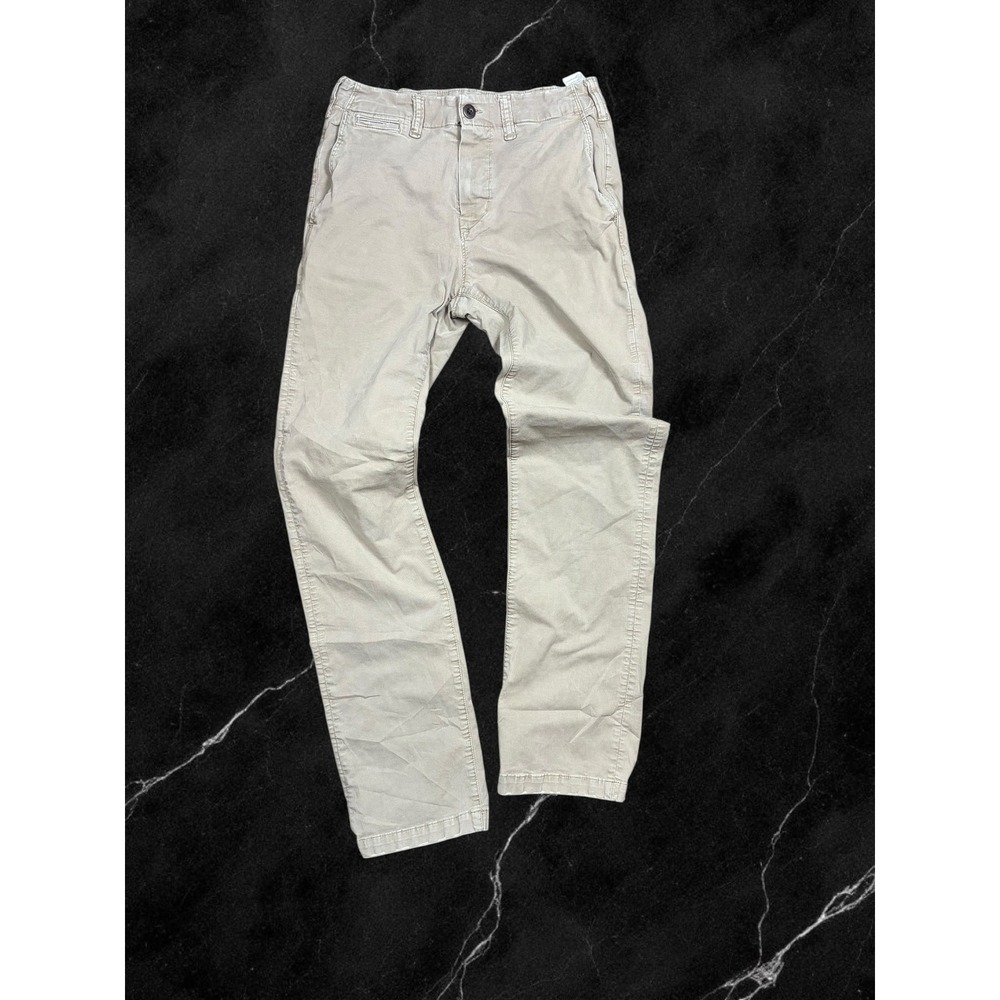 American Eagle Slim Straight Chino Pants Mens 28x32 Khaki Tan Cotton Blend
